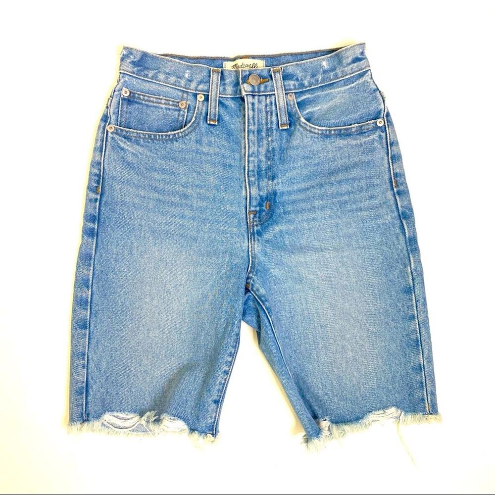 Madewell High Rise Long Jean Shorts Hedrick Wash 24